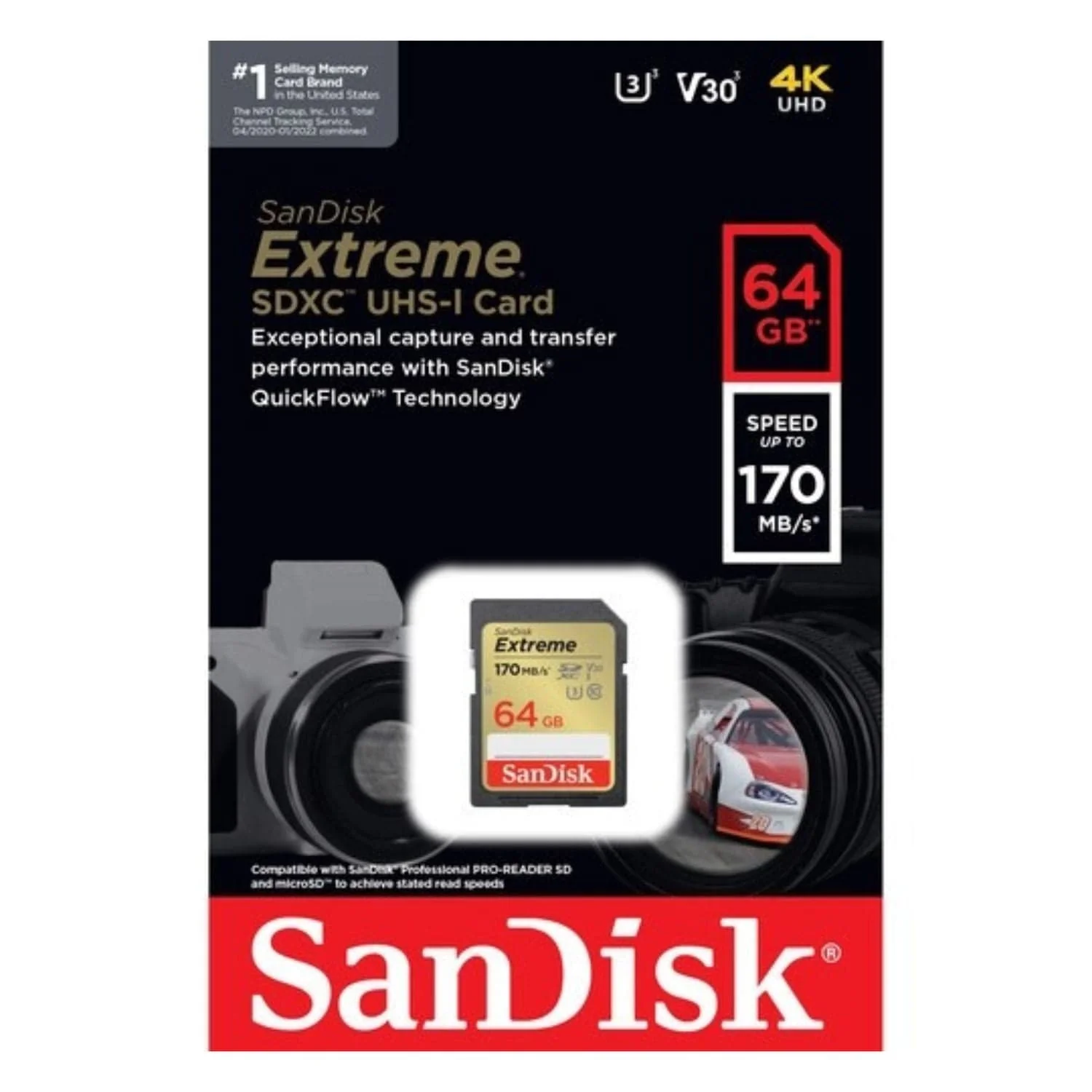 Extreme SDXC 64GB  170MBs